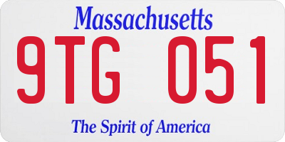 MA license plate 9TG051