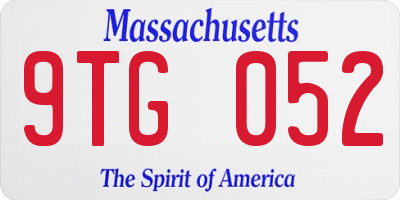 MA license plate 9TG052
