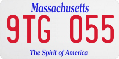 MA license plate 9TG055