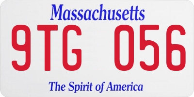 MA license plate 9TG056