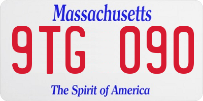 MA license plate 9TG090