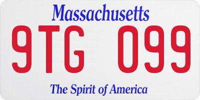 MA license plate 9TG099