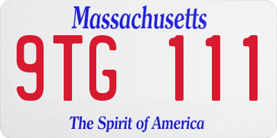 MA license plate 9TG111