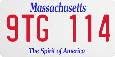 MA license plate 9TG114