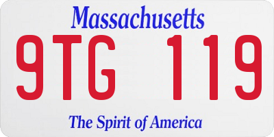 MA license plate 9TG119