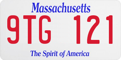 MA license plate 9TG121