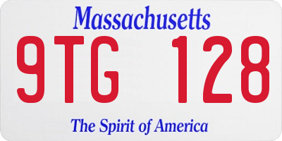MA license plate 9TG128