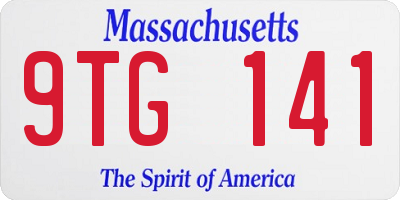 MA license plate 9TG141