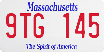 MA license plate 9TG145