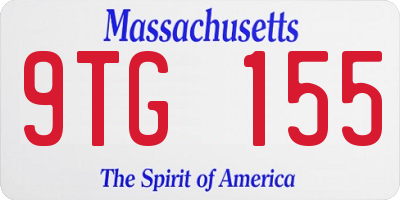 MA license plate 9TG155