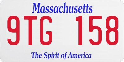 MA license plate 9TG158