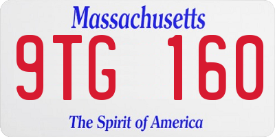 MA license plate 9TG160