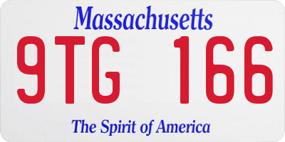 MA license plate 9TG166