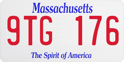 MA license plate 9TG176