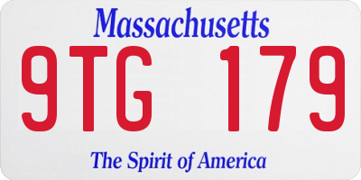 MA license plate 9TG179