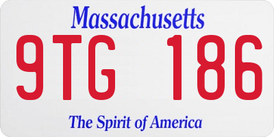 MA license plate 9TG186