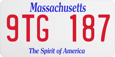 MA license plate 9TG187