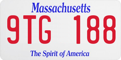 MA license plate 9TG188