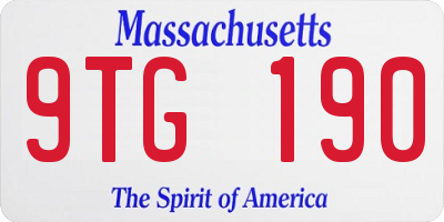MA license plate 9TG190