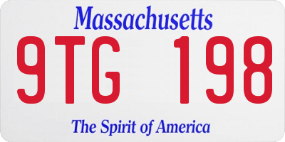 MA license plate 9TG198