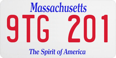 MA license plate 9TG201