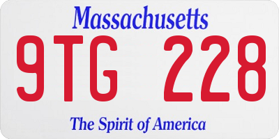 MA license plate 9TG228