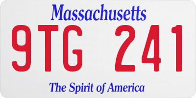 MA license plate 9TG241