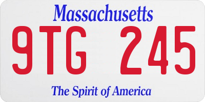 MA license plate 9TG245