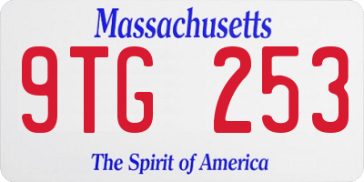 MA license plate 9TG253