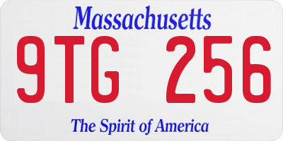 MA license plate 9TG256