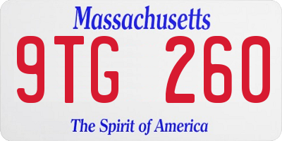 MA license plate 9TG260