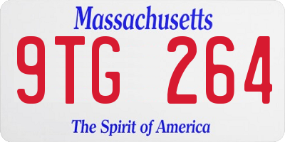 MA license plate 9TG264