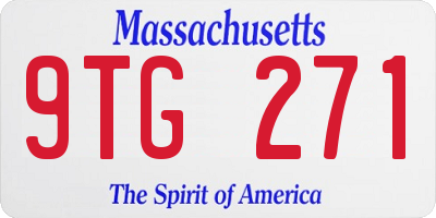 MA license plate 9TG271