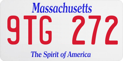 MA license plate 9TG272