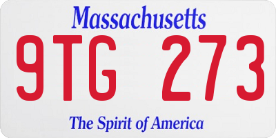 MA license plate 9TG273