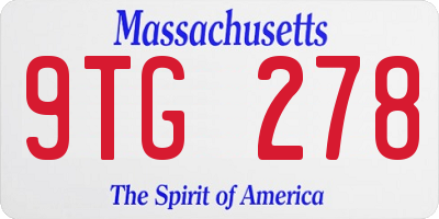 MA license plate 9TG278