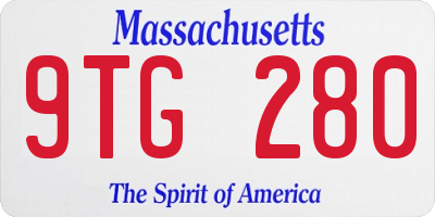 MA license plate 9TG280