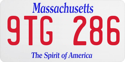 MA license plate 9TG286