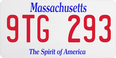 MA license plate 9TG293