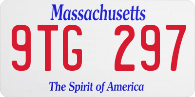 MA license plate 9TG297