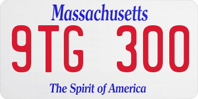 MA license plate 9TG300