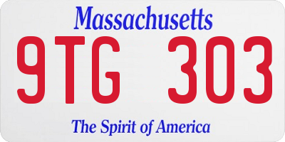 MA license plate 9TG303