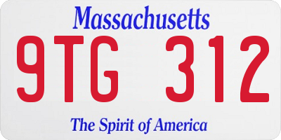 MA license plate 9TG312