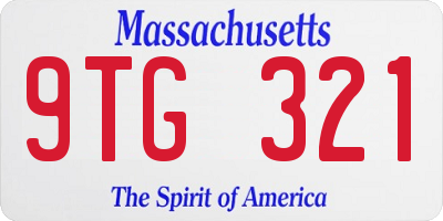 MA license plate 9TG321