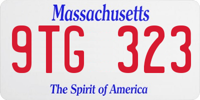 MA license plate 9TG323