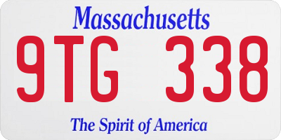 MA license plate 9TG338
