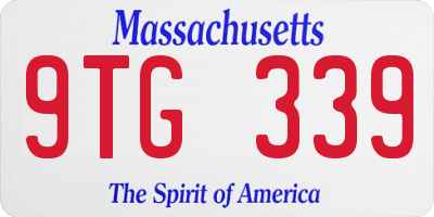 MA license plate 9TG339