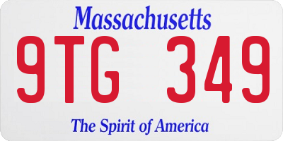 MA license plate 9TG349