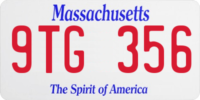 MA license plate 9TG356
