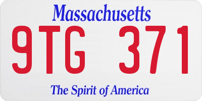 MA license plate 9TG371
